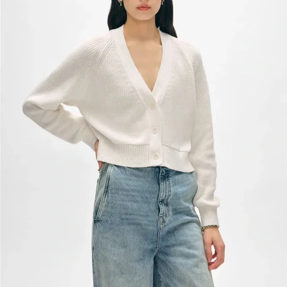 White + Warren Ivory Button-Up Cardigan - Picture 6 of 9